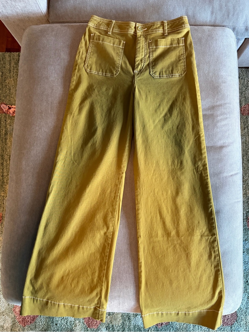 Bagatelle Olive-Mustard High-Rise Wide Leg Pants